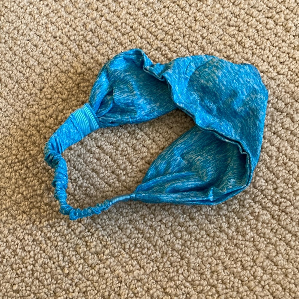 NEW Women’s Activewear Headband Blue Heathered Stretchy One Size Athletic